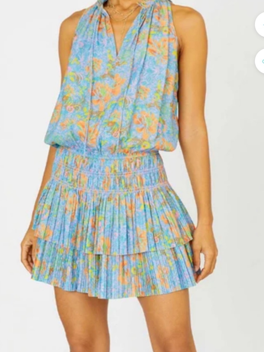 Current Air Summer Mini Dress in Blue Floral